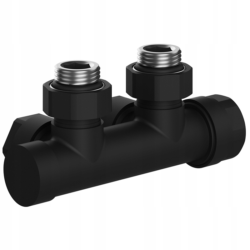 Úhlový Radiátorový Ventil Duplexní Napájecí Uzavírací ZG-BL-5 Černý