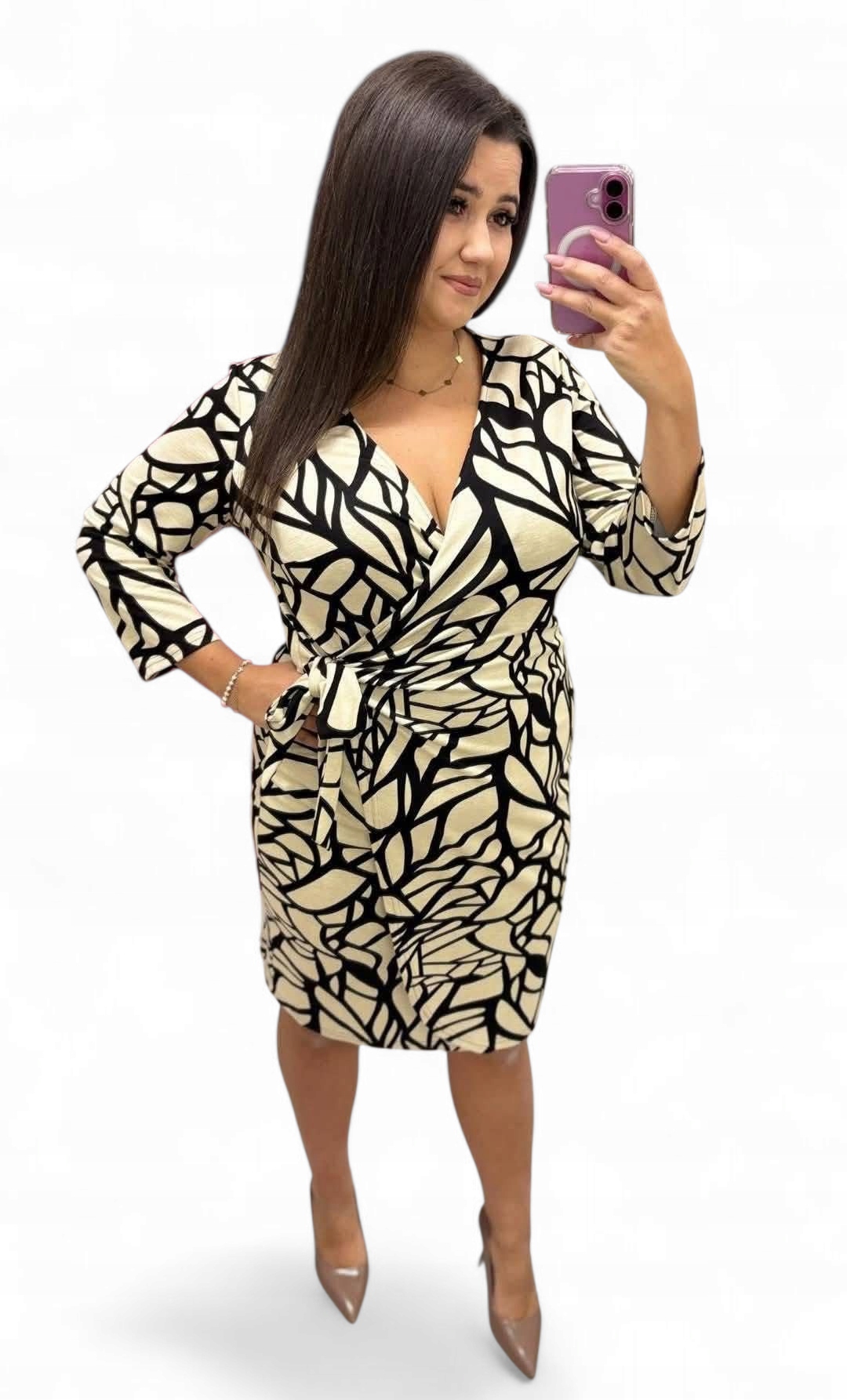 Elegantní Šaty se vzorem, velikost 46