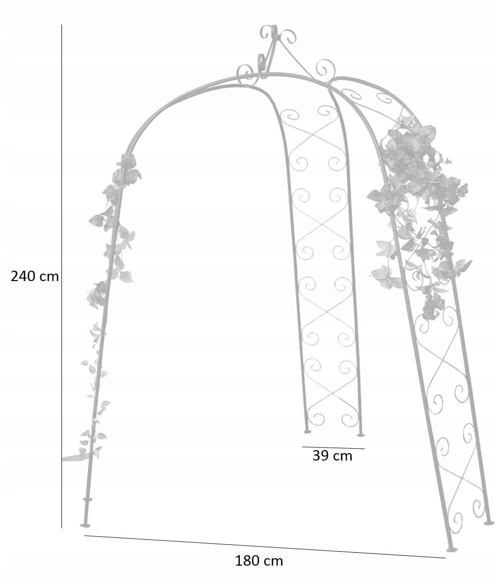 ZÁHRADNÁ PERGOLA NA ZEMNÉ KVETY RUŽE 240cm ARC Kód výrobcu DEN9067