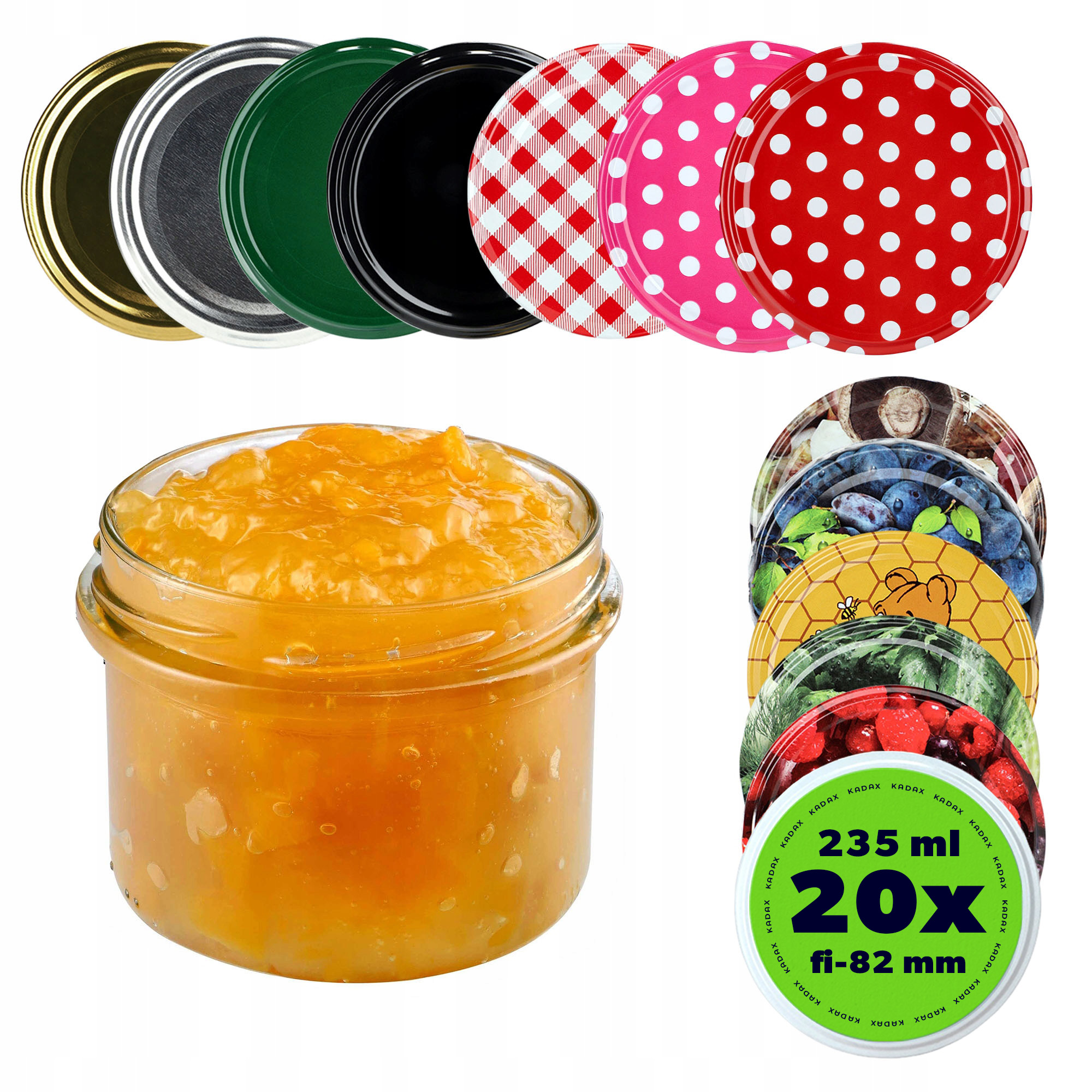 Zavařovací Sklenice 235 ml Sklenice Na Zavařeniny Med Na Svíčky Skleněná Šroubovací Víčka 20 Kusů FI82