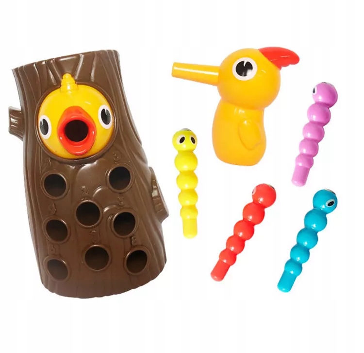 GRA ZŁAP ROBACZKA DZIĘCIOŁ MAGNETYCZNY ROBAK Wiek dziecka 3 lata +