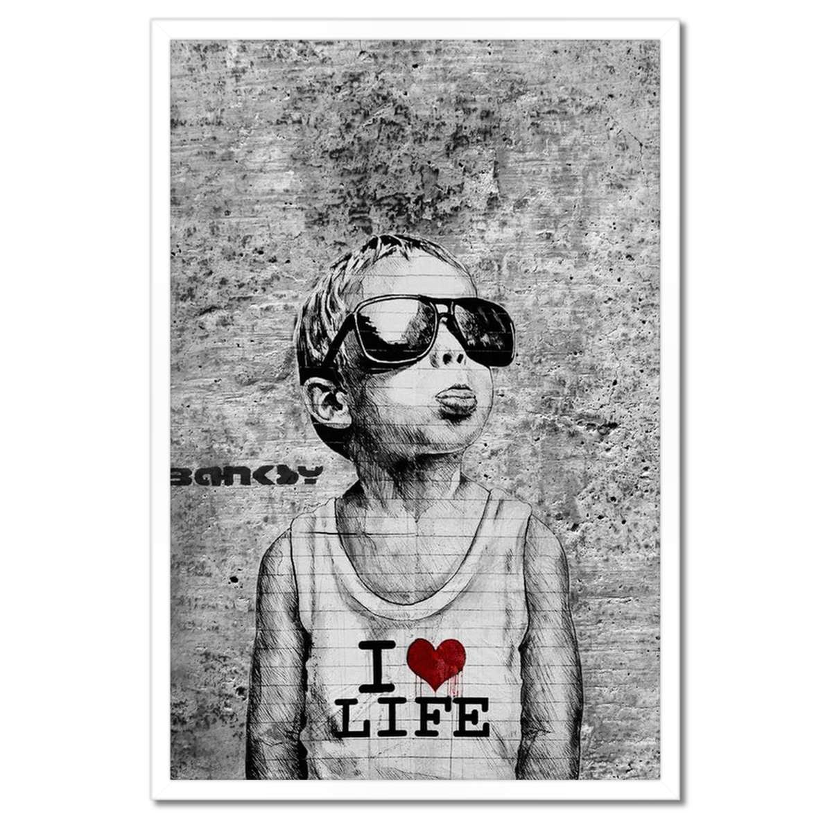 Plakáty v rámu 40x60 I love life Banksy Spray