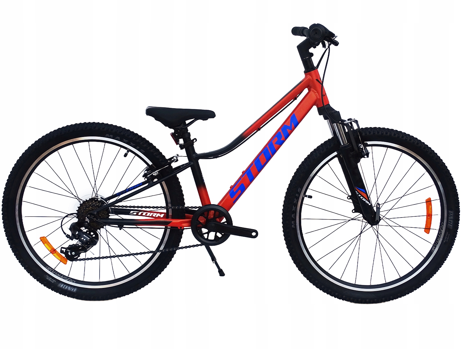 Rower 24 Racer Mtb Amortyzowany Shimano Aluminium Pomarańczowo-czarny