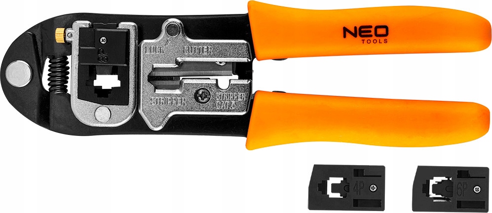 NEO ZACISKARKA DO SKRĘTKI SZCZYPCE DO KOŃCÓWEK TEL. 8p 6p 4p RJ45 RJ11 RJ12 Kod producenta 01-501