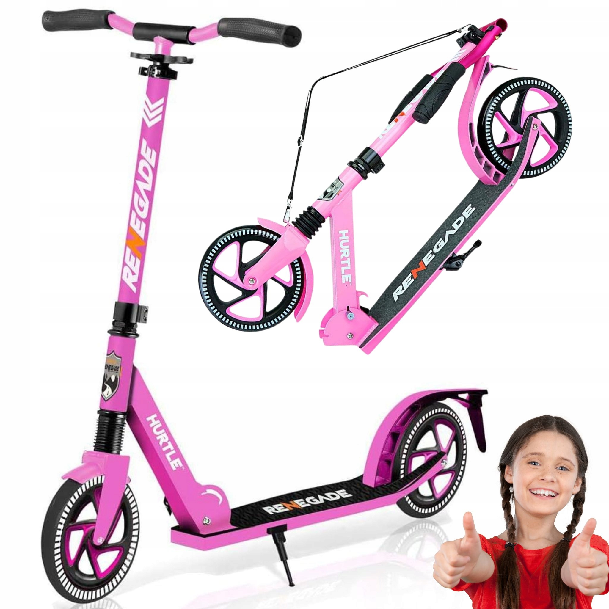 Hulajnoga Dla Dzieci Dwukołowa Miejska Dla Młodzieży Składana Różowa