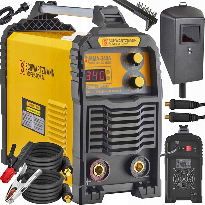 spawarka Duża Mocna inverterowa invertorowa Igbt LCD Mma Tig 340A schwarz