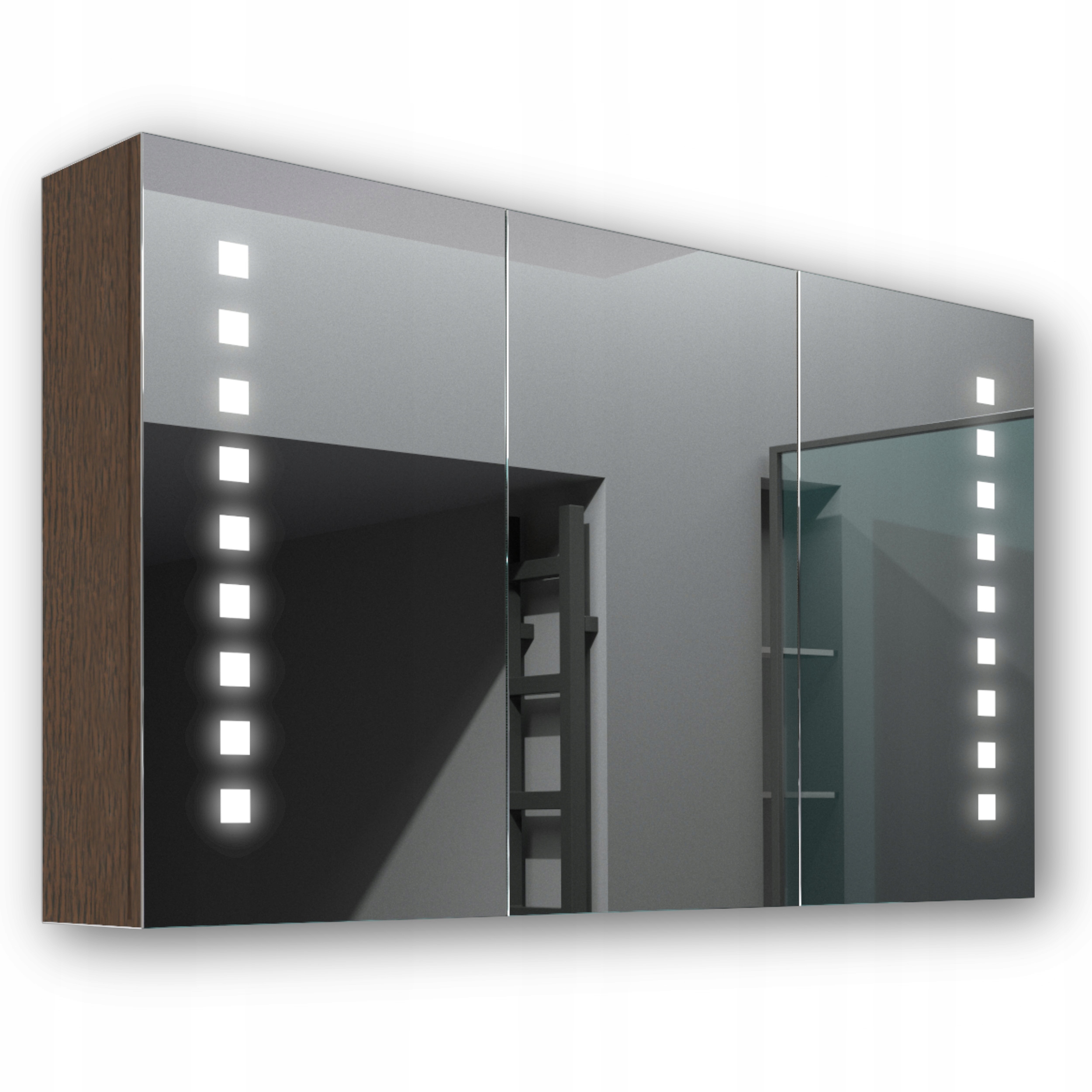 Drevená skrinka 120x70 Led zrkadlo Merkury Wenge