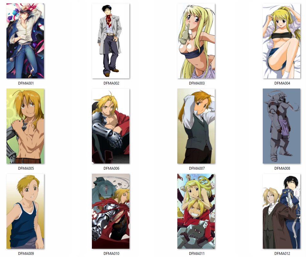 Dakimakura 2str Fullmetal Alchemist DO WYBORU Tematyka, motyw Anime