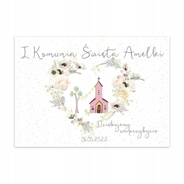 

Plakat komunijny personalizowany ozdoba sali