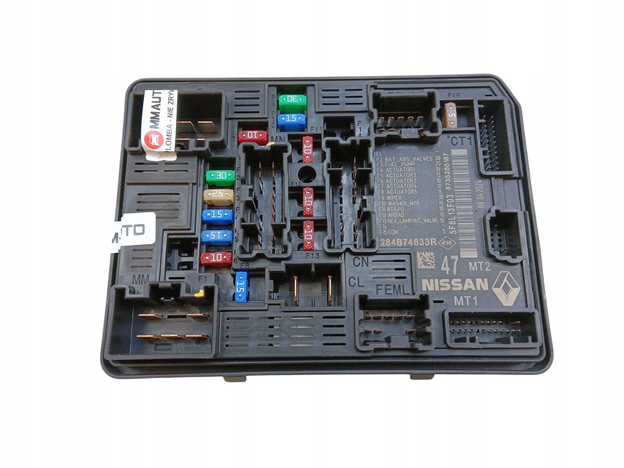 control unit compartment of fuses module USM UPC RENAULT CLIO V 284B74633R