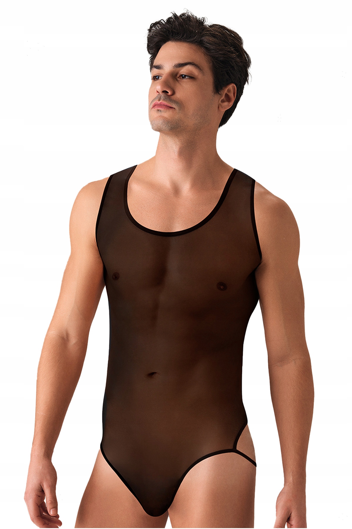 Męskie Jockstrap Stringi Sexy Czarne Body 3013 XXL