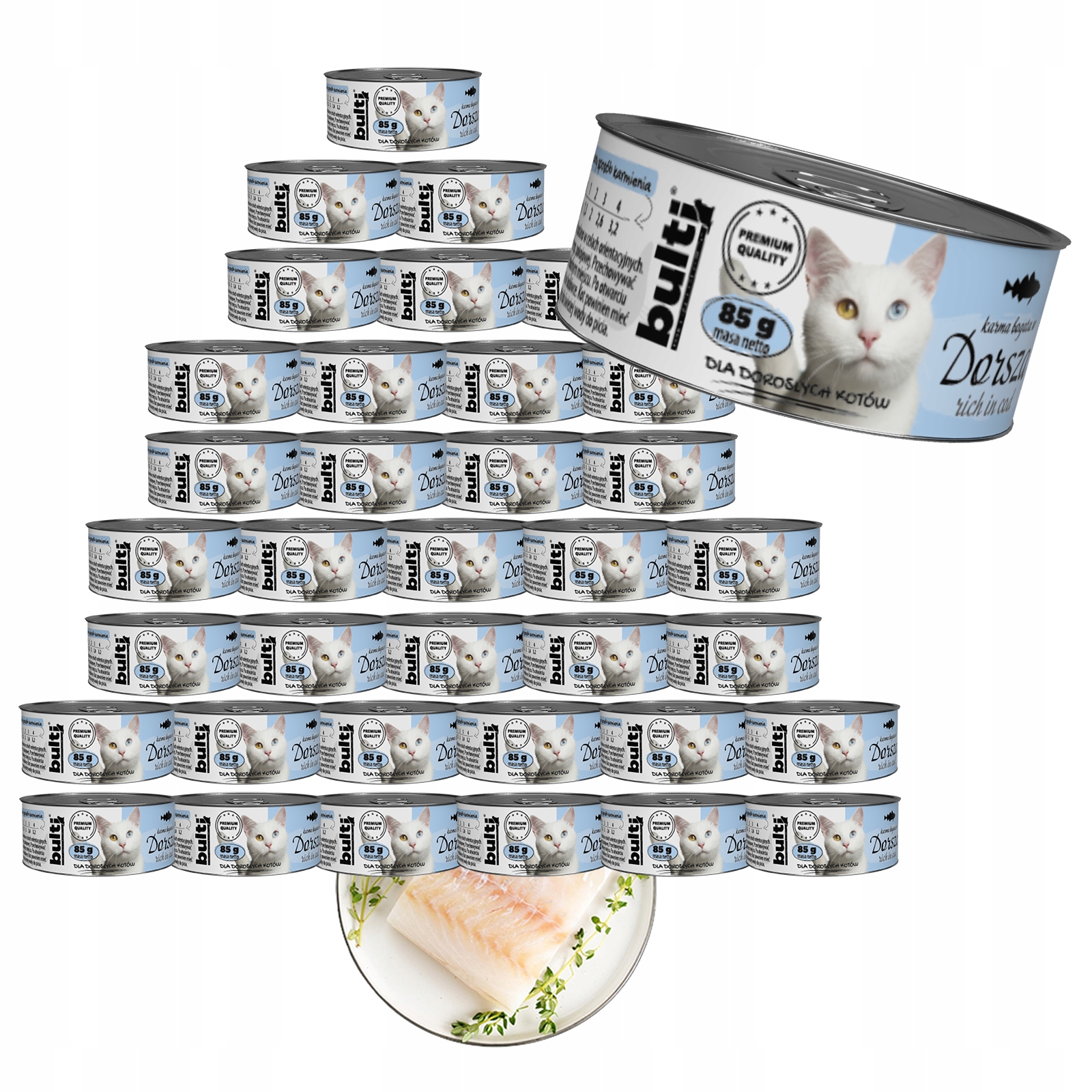 Levně Krmivo Mokré Pro Kočky Bulti Plechovka mletá s treskou Set 36 x 85 g