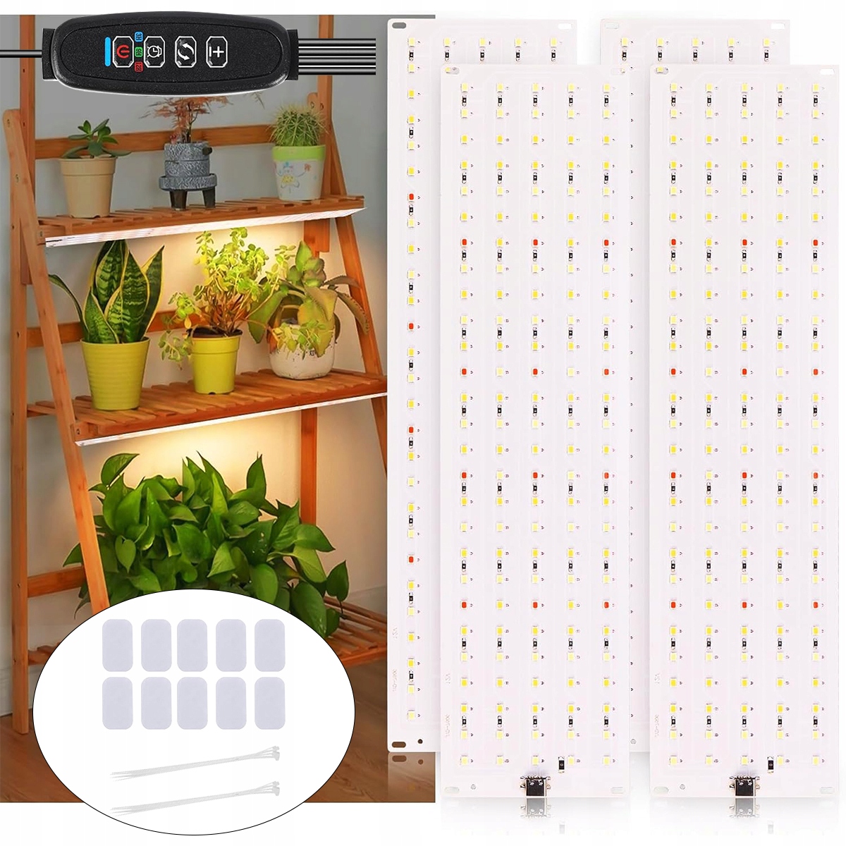 Lampa pro osvětlení rostlin Led full spectrum s časovačem 30 cm 4 ks