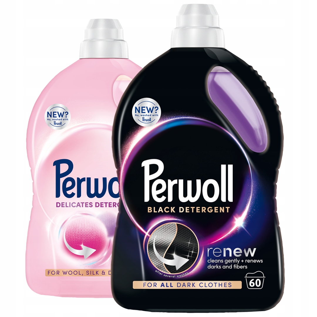 Levně Perwoll Renew Black Delicate Wool Tekutý prací prostředek Mix 2x3l 120 praní