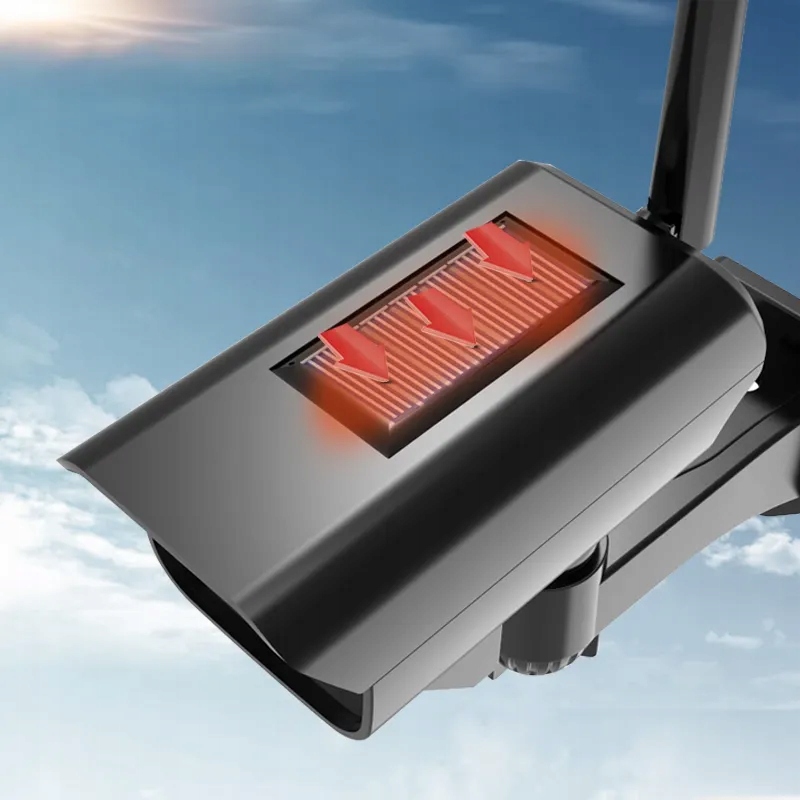 ATRAPA KAMERY MONITORINGU LAMPA SOLARNA Z CZUJNIKIEM RUCHU LED ZASIĘG 2w1 Grubość 5 mm