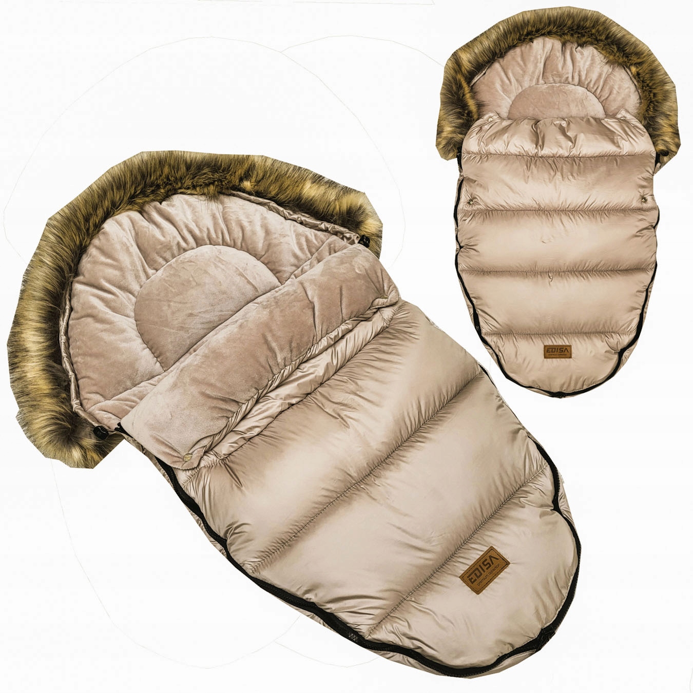 ŚPIWOREK do wózka sanek gondoli 95 cm futro plusz jesienno-zimowy