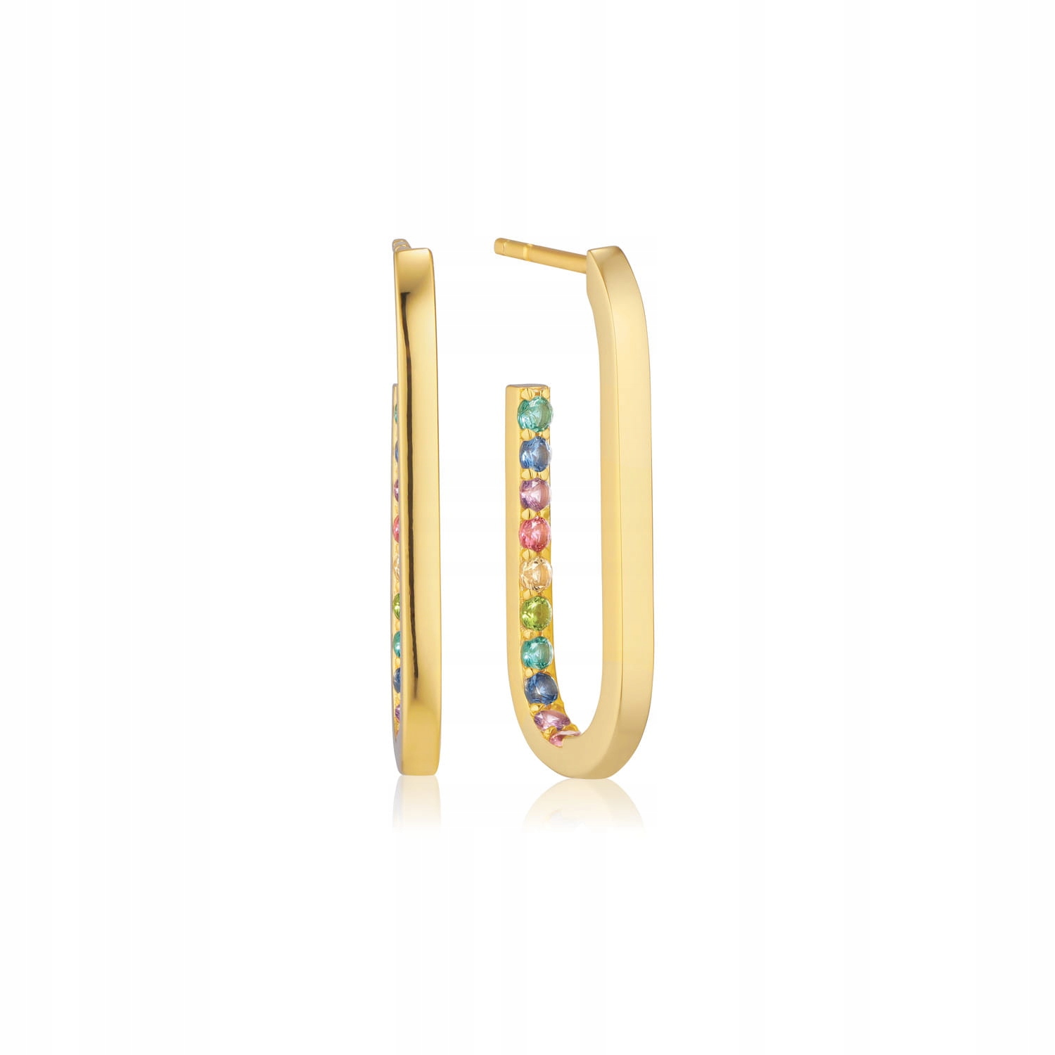 Náušnice pozlacené Sif Jakobs Capizzi Medio stříbro barevné zirkony tyčinka