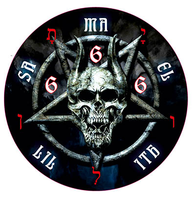 

Pentagram 666 naklejka 10cm Druk