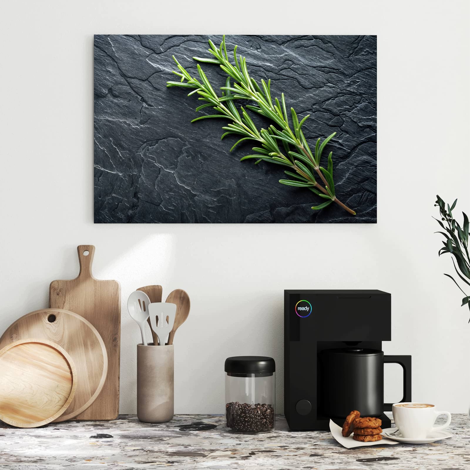 Magnetická tabule Větvička rozmarynu Břidlice 60 × 40 cm