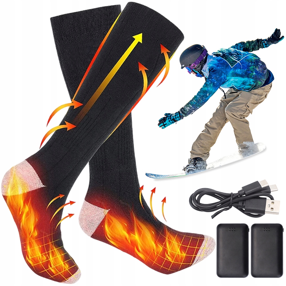 Ponožky Topné 3 Režimy 45-70°C 2 x 4000MAH Měkký Kašmír
