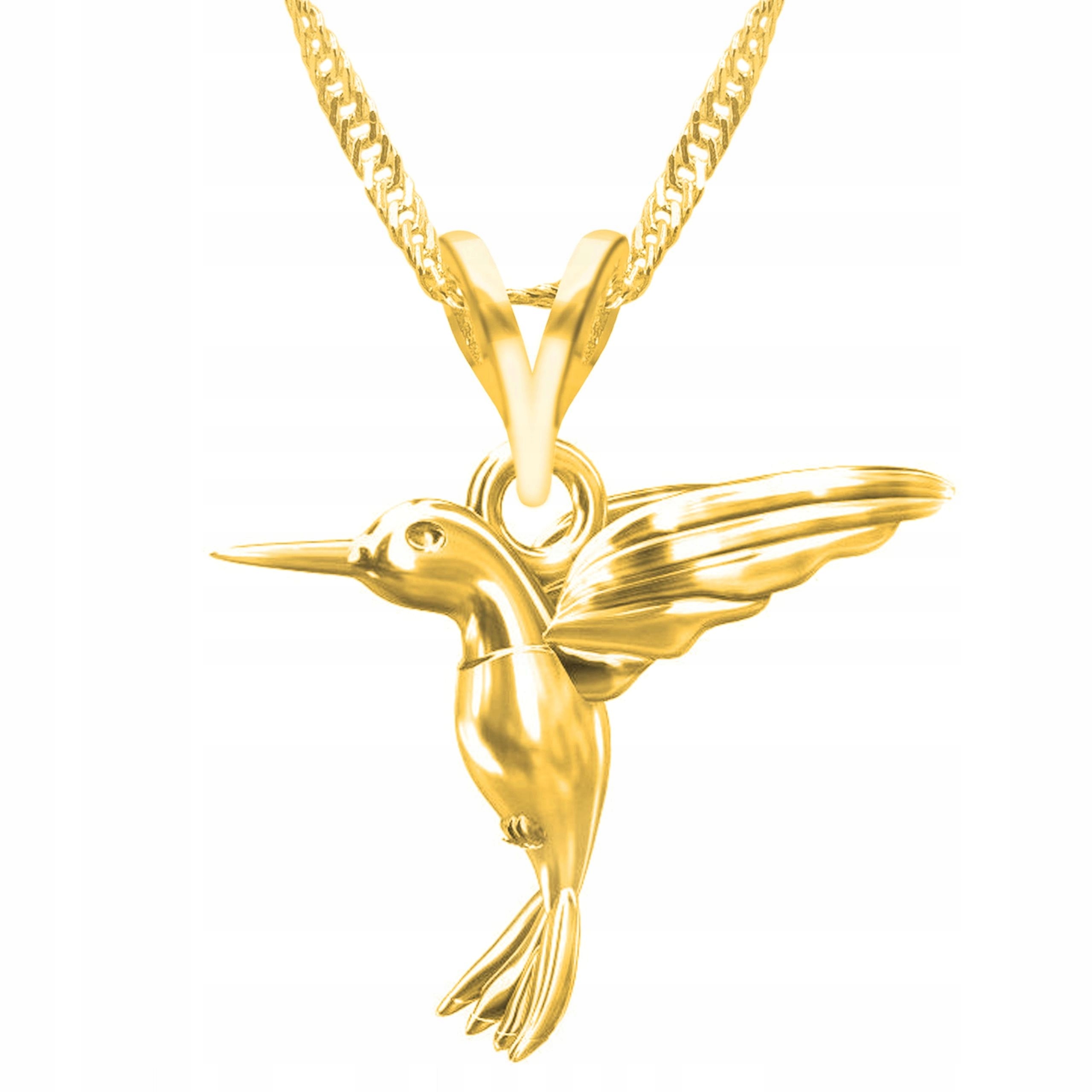 Zlatý náhrdelník Kolibřík Pták Bird s kolibrem Ptáček Stříbro 925