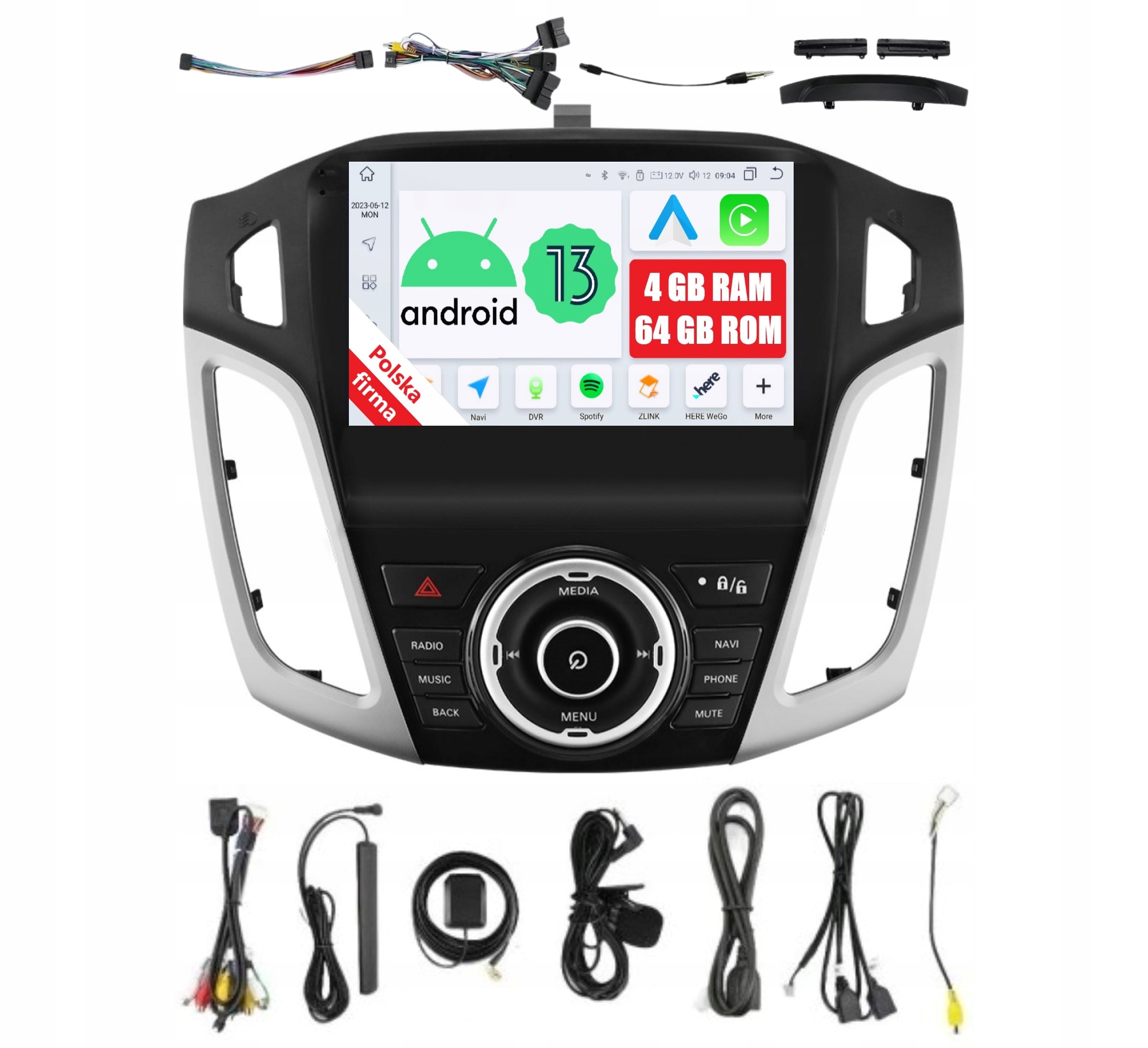 Rádio 2DIN Navigace Android Ford Focus MK3 3 III 4/64 Gb Dsp Carplay Lte