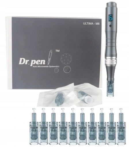 Dr. Pen Ultima M8 -w Dermapen 10 Kartridży Mezoterapia Mikroigłowa