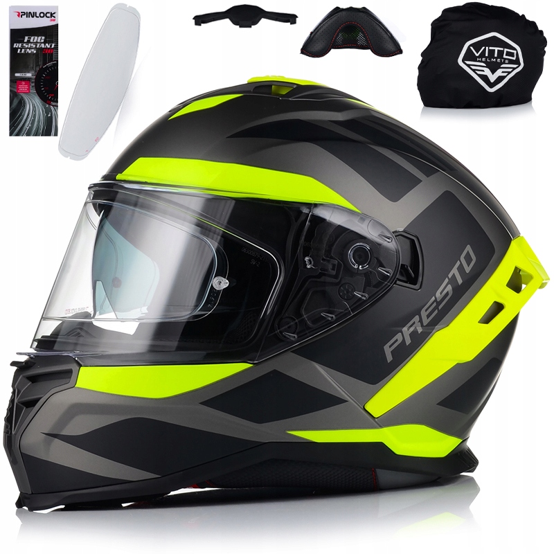 Motocyklová Prilba Vito Presto Fluo Integrálna Pinlock Antifog Clona