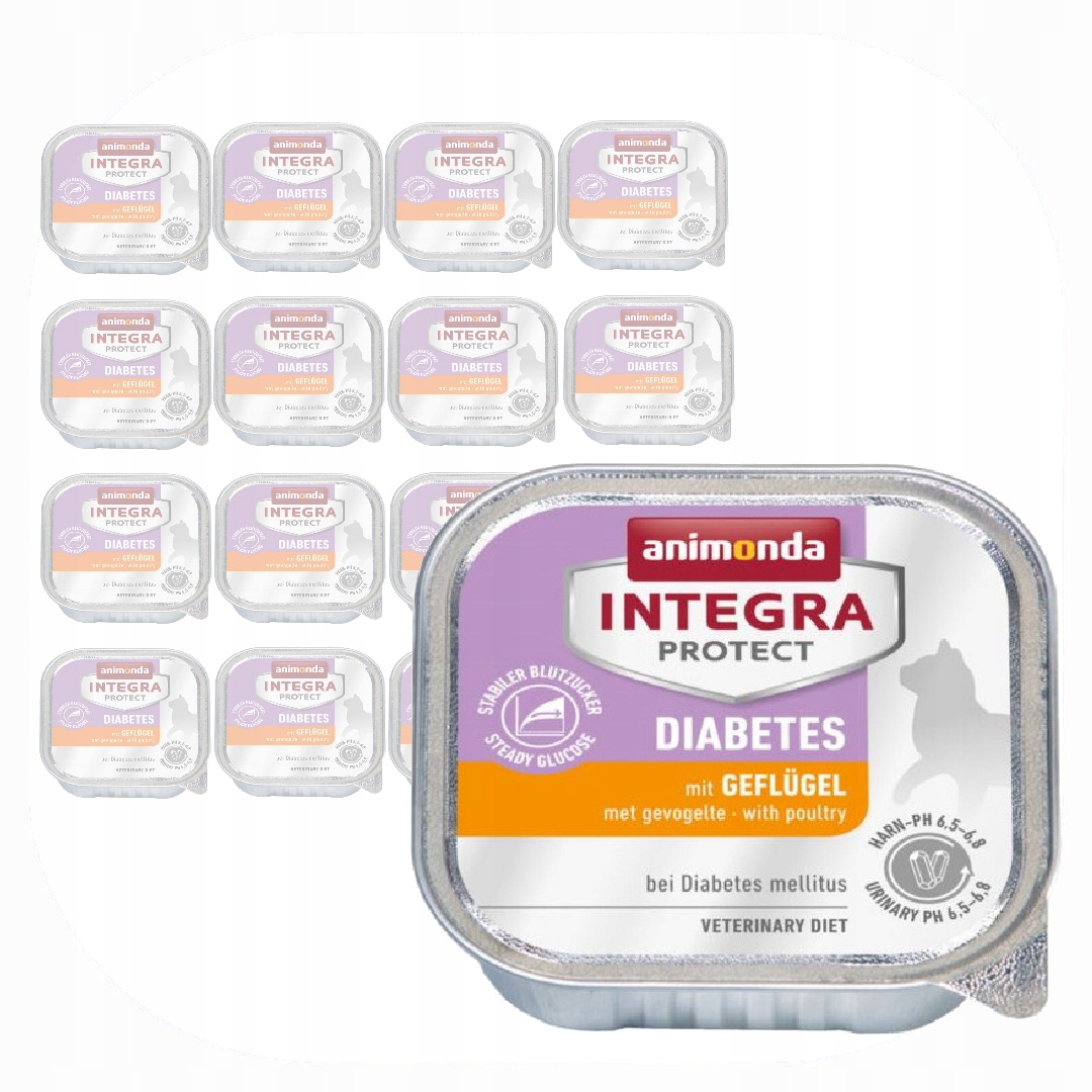 Levně Animonda Integra Diabetes 16x100g Vlhké Krmivo s drůbežím masem Pro Kočky s cukrovkou