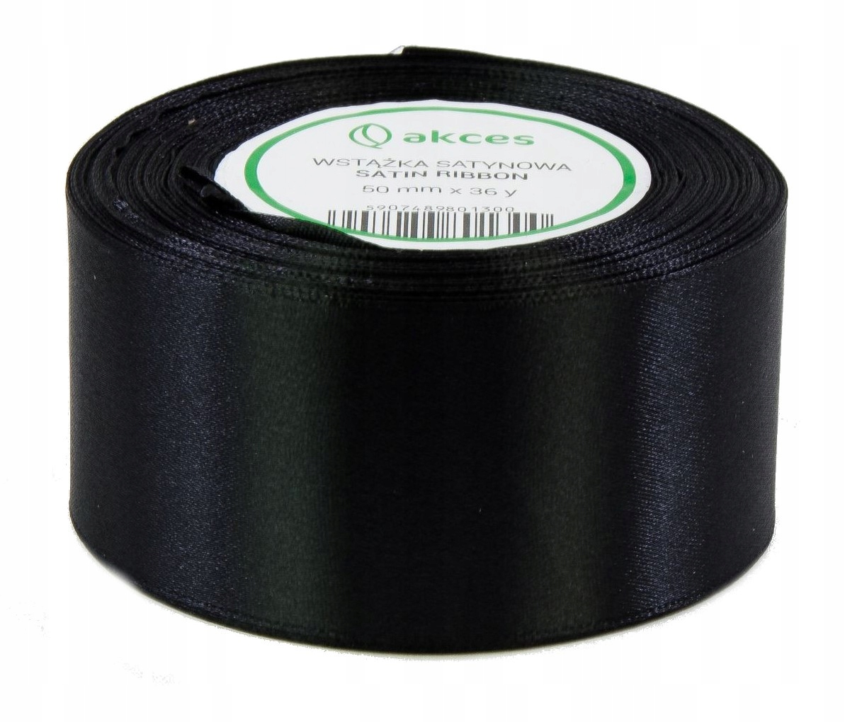 WSTĄŻKA TASIEMKA SATYNOWA 50mm 32m Czarna
