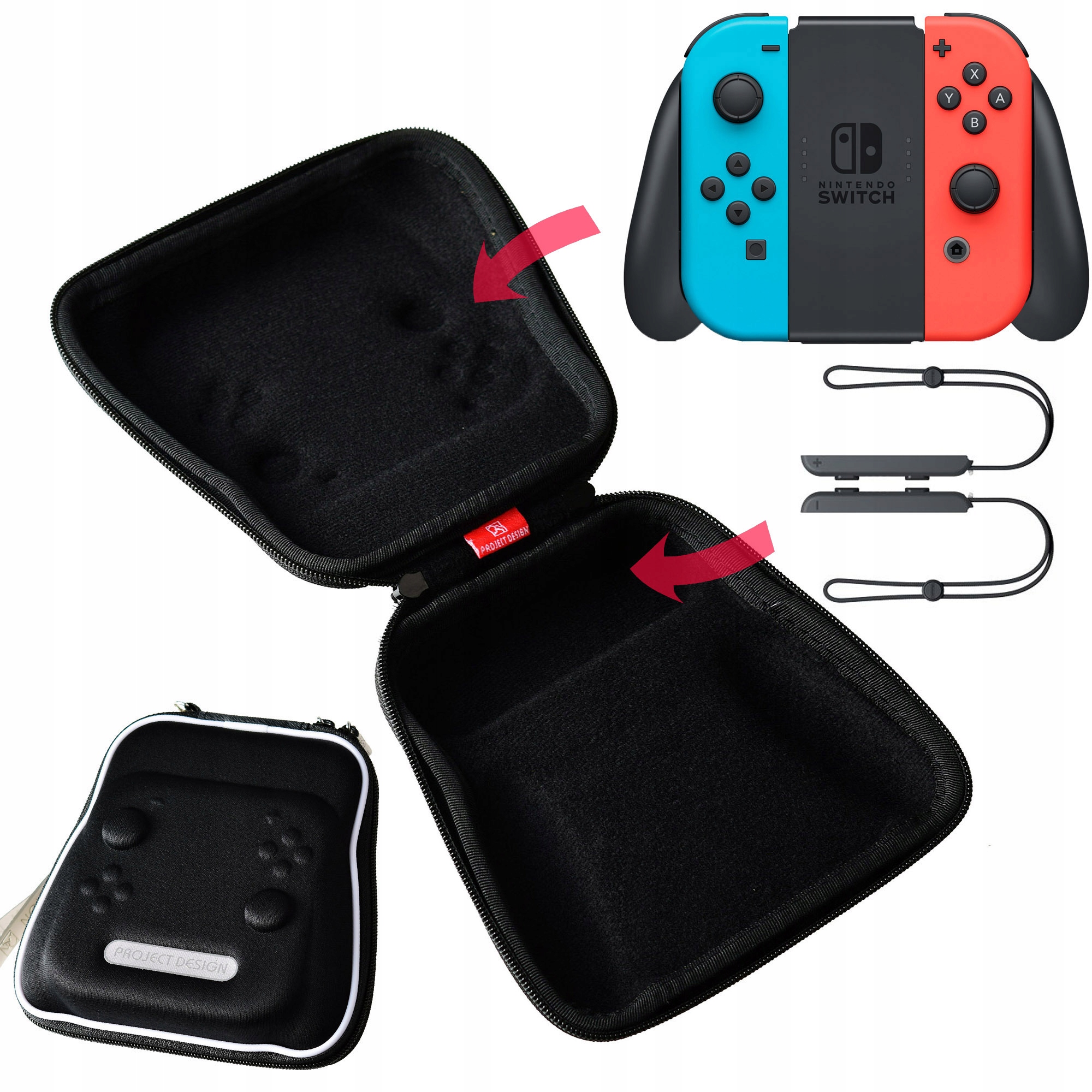 IRIS Pokrowiec etui ochronne na grip z Joy-Con'ami do Switch / OLED czarny