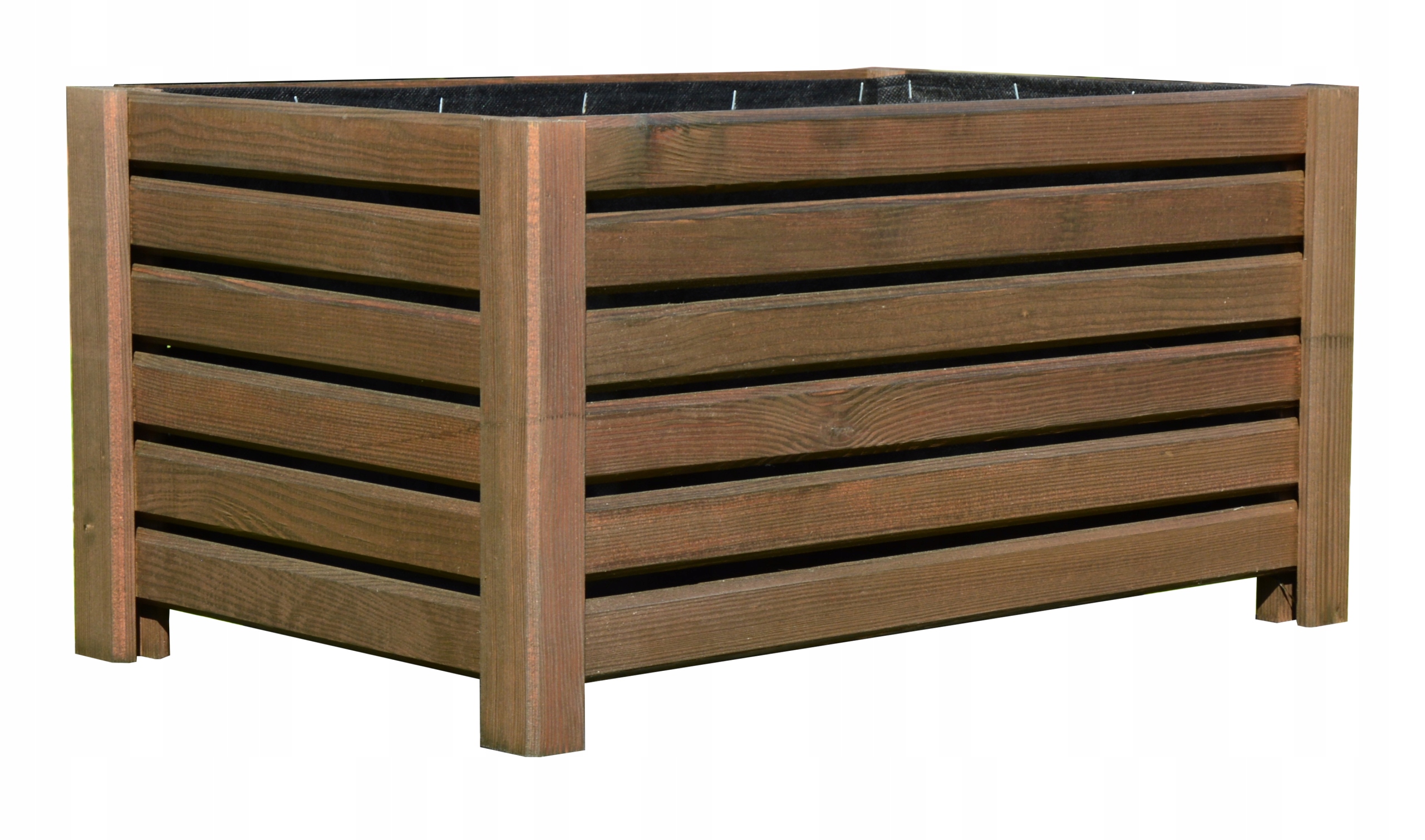 DREWNIANA DONICA OGRODOWA NA KWIATY 60x38x30 BRĄZ