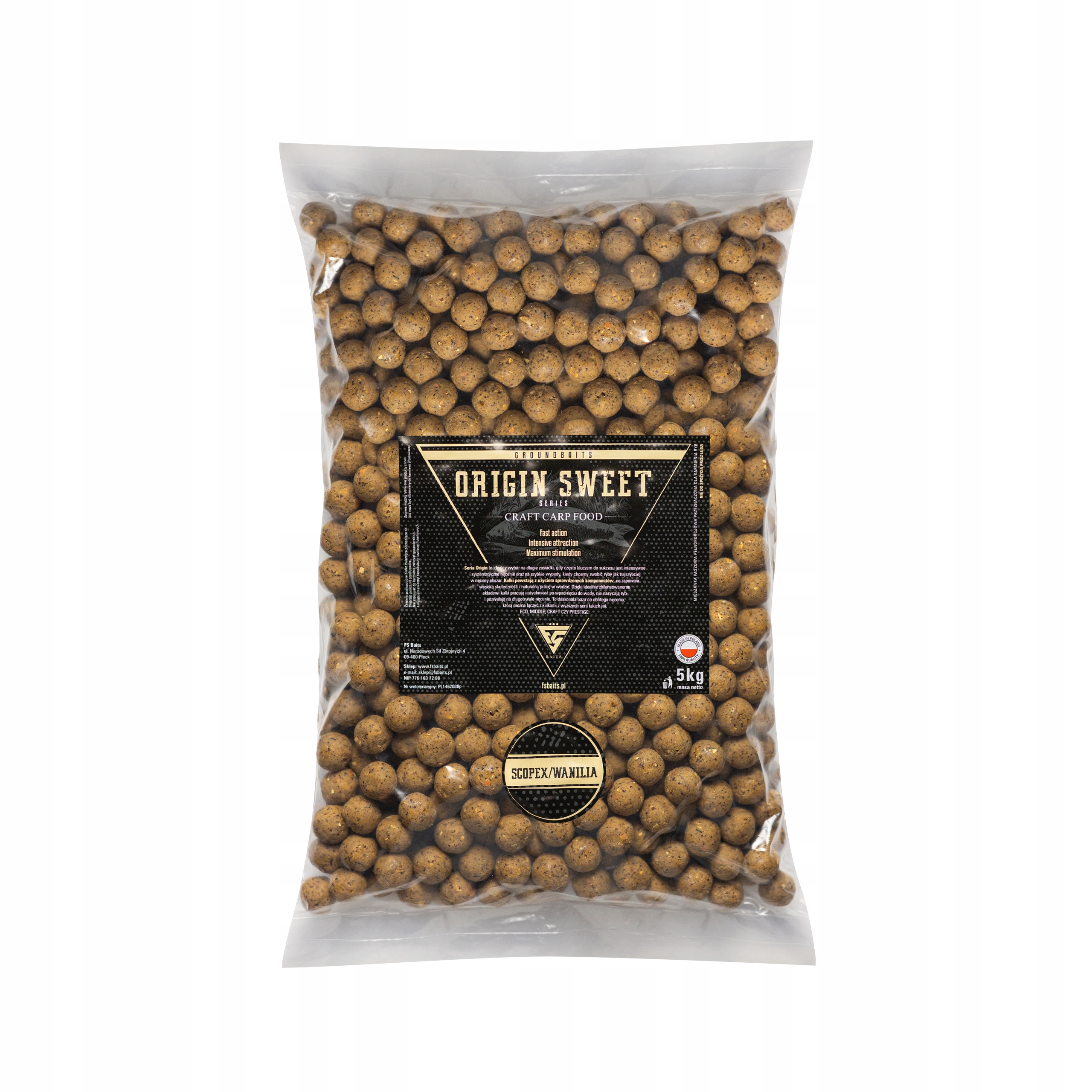 Fs Baits Origin Sweet Scopex & Wanilia Kulki Zanętowe 5 kg 20 mm