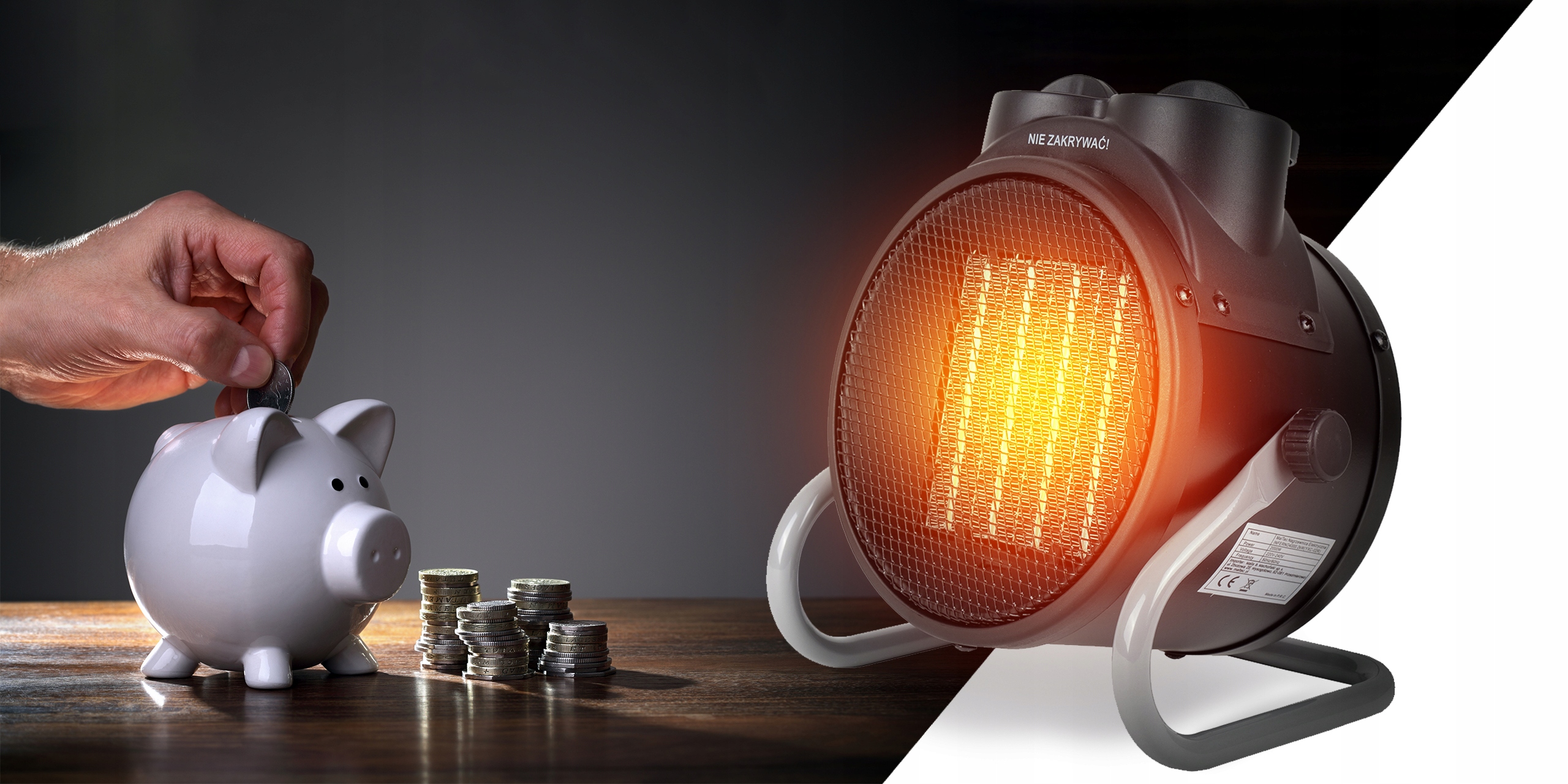 NAGRZEWNICA ELEKTRYCZNA GRZEJNIK FARELKA 2 kW Stan opakowania oryginalne