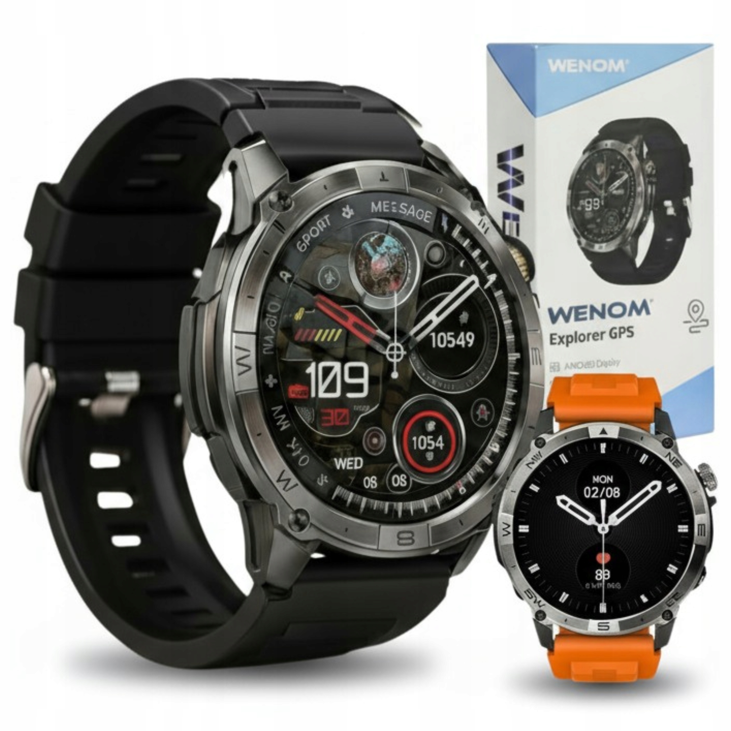 SMARTWATCH MĘSKI GPS ZEGAREK WODOODPORNY IP68 3ATM MENU PL ROZMOWY AMOLED