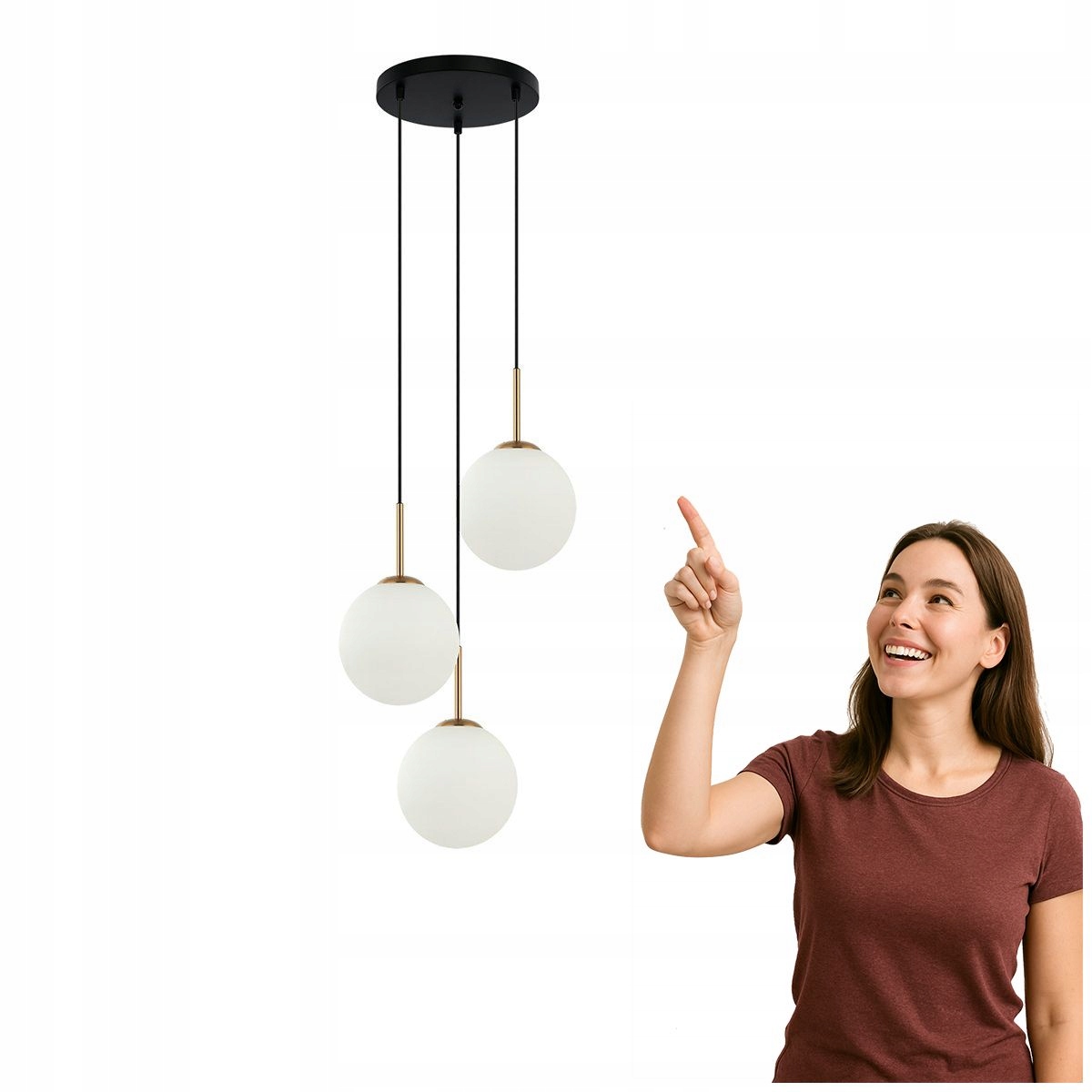 Závesná lampa Deore PND-5578-3S-BRO-BK Italux