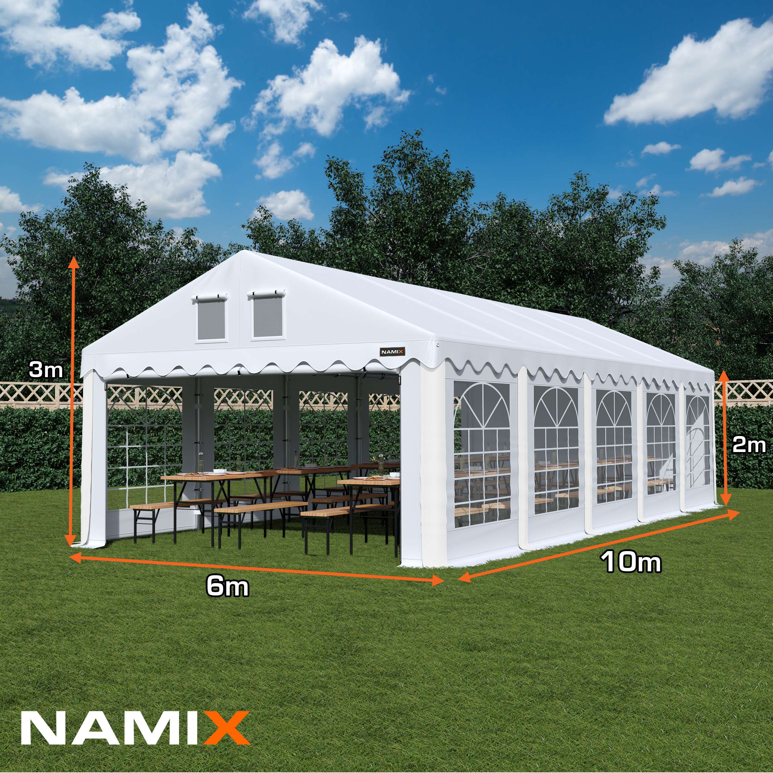 Namiot COMFORT 6x10 imprezowy ogrodowy RÓŻNE KOLOR EAN 5055135905077
