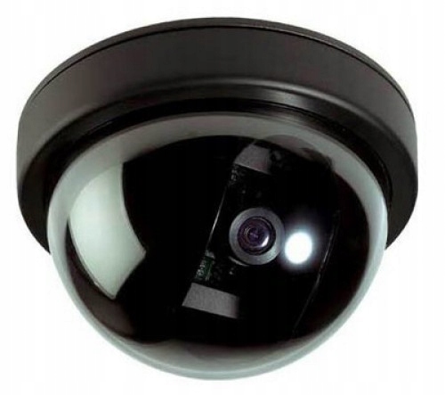 ATRAPA KAMERY PRZEMYSŁOWEJ KAMERA KOPUŁKA MIGAJĄCA DIODA LED MONITORING Kod producenta ruchu ruchoma Czujnik monitorującej CCTV