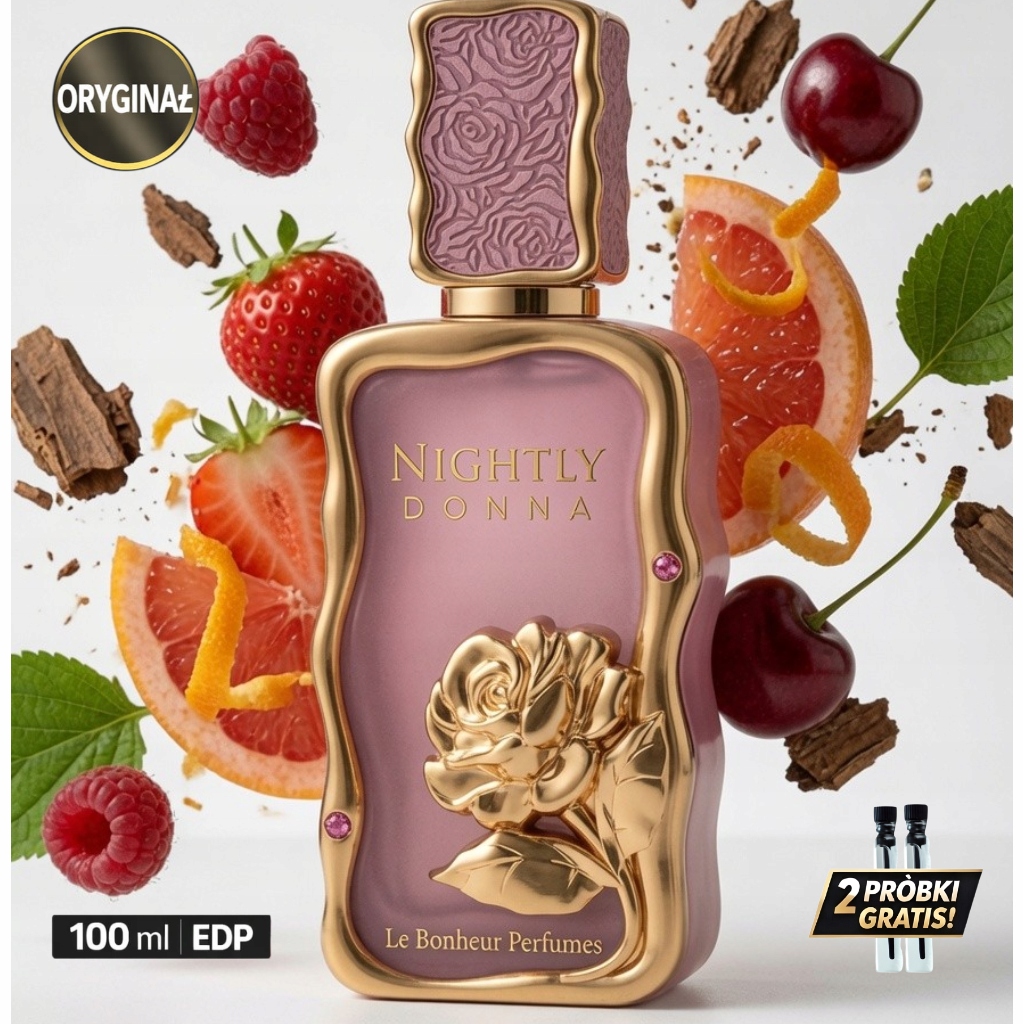 Perfumy Nightly Donna Le Bonheur 100ml 2 Próbki