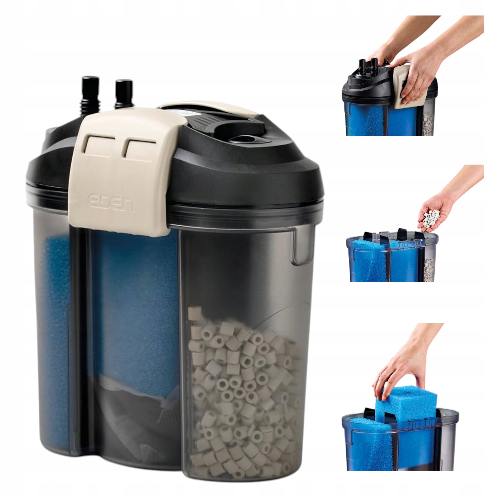 Nowoczesny filtr Eden Fes 200 Zewnętrzny do Akwarium 200l 800l/h