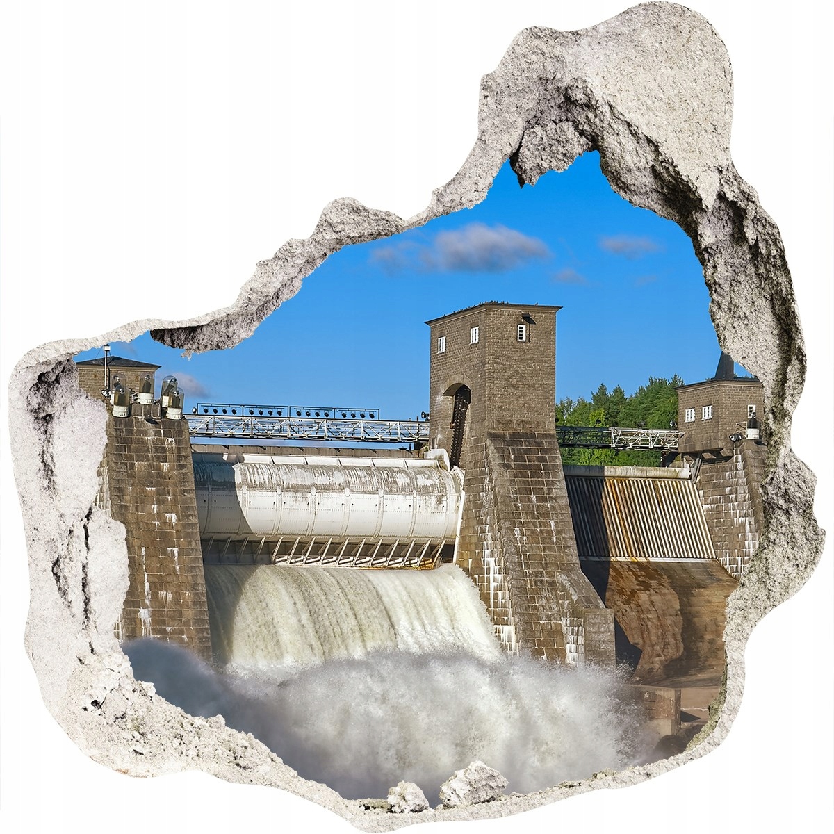 

Fototapeta dziura ścienna 3d Zapora wodna 125x125