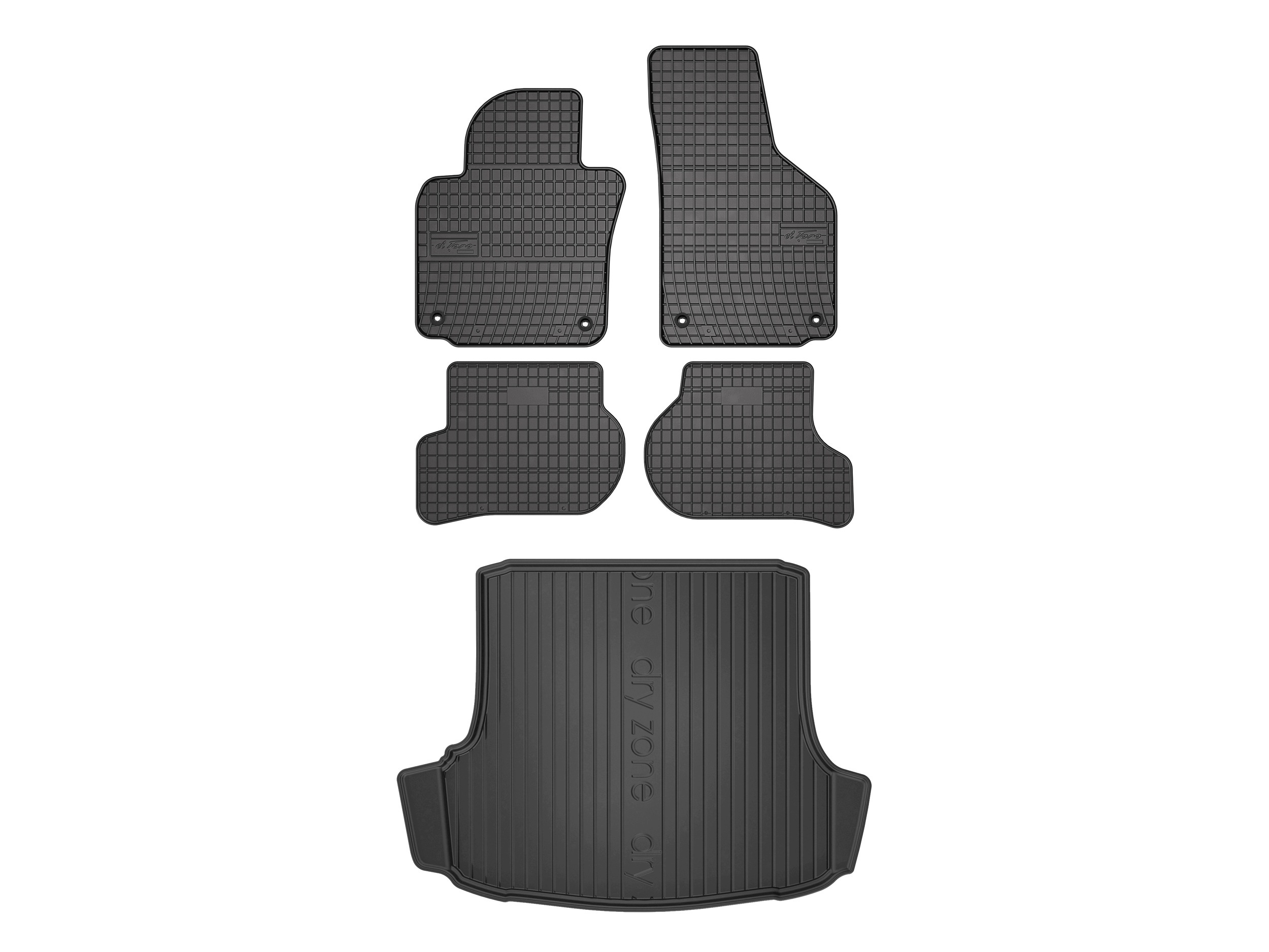 Koberčeky SolidPRO rohož DryZone pre: Škoda Octavia II 2004-2013 5 dielov