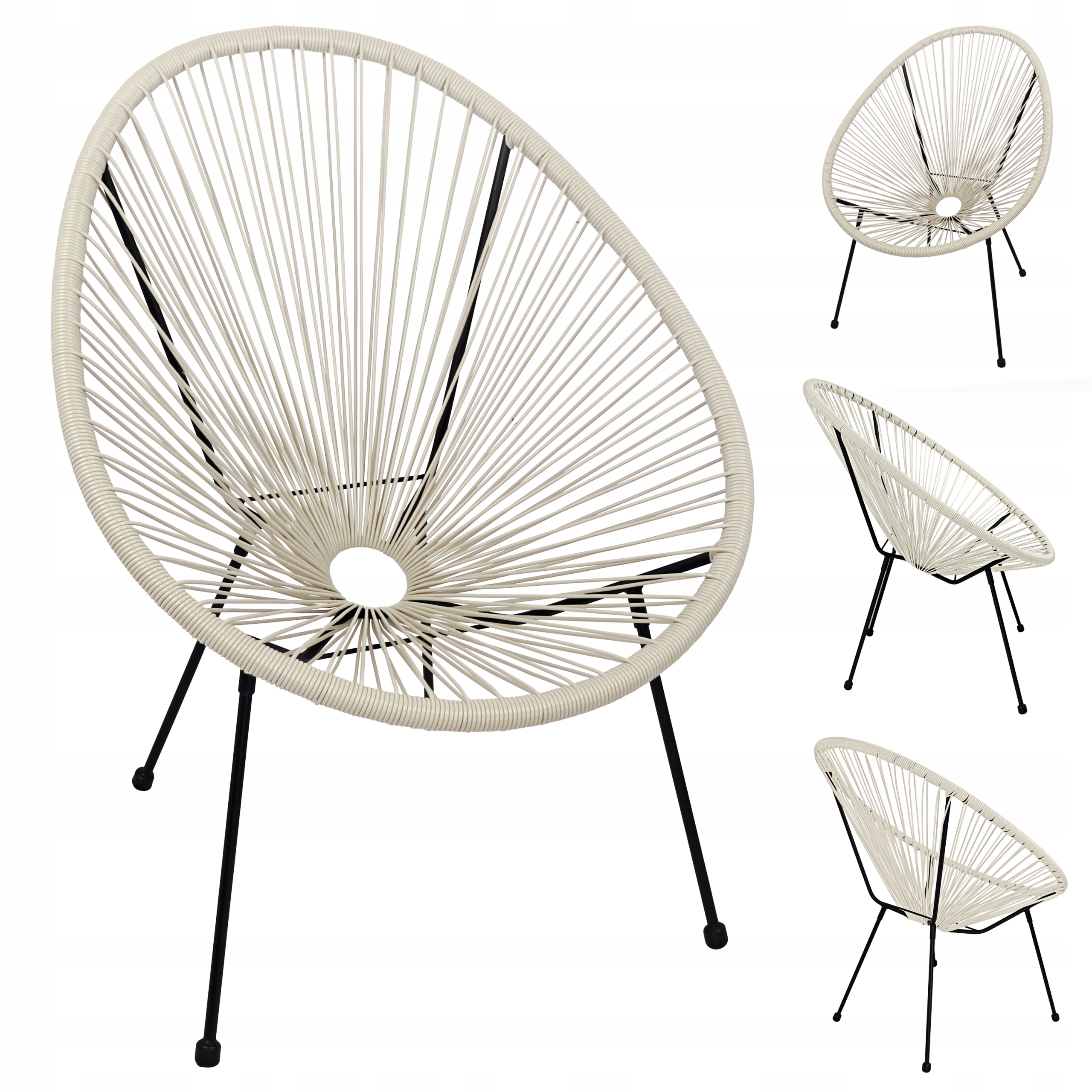 MOCNE NOWOCZESNE KRZESŁO OGRODOWE FOTEL NA TARAS Materiał dominujący technorattan