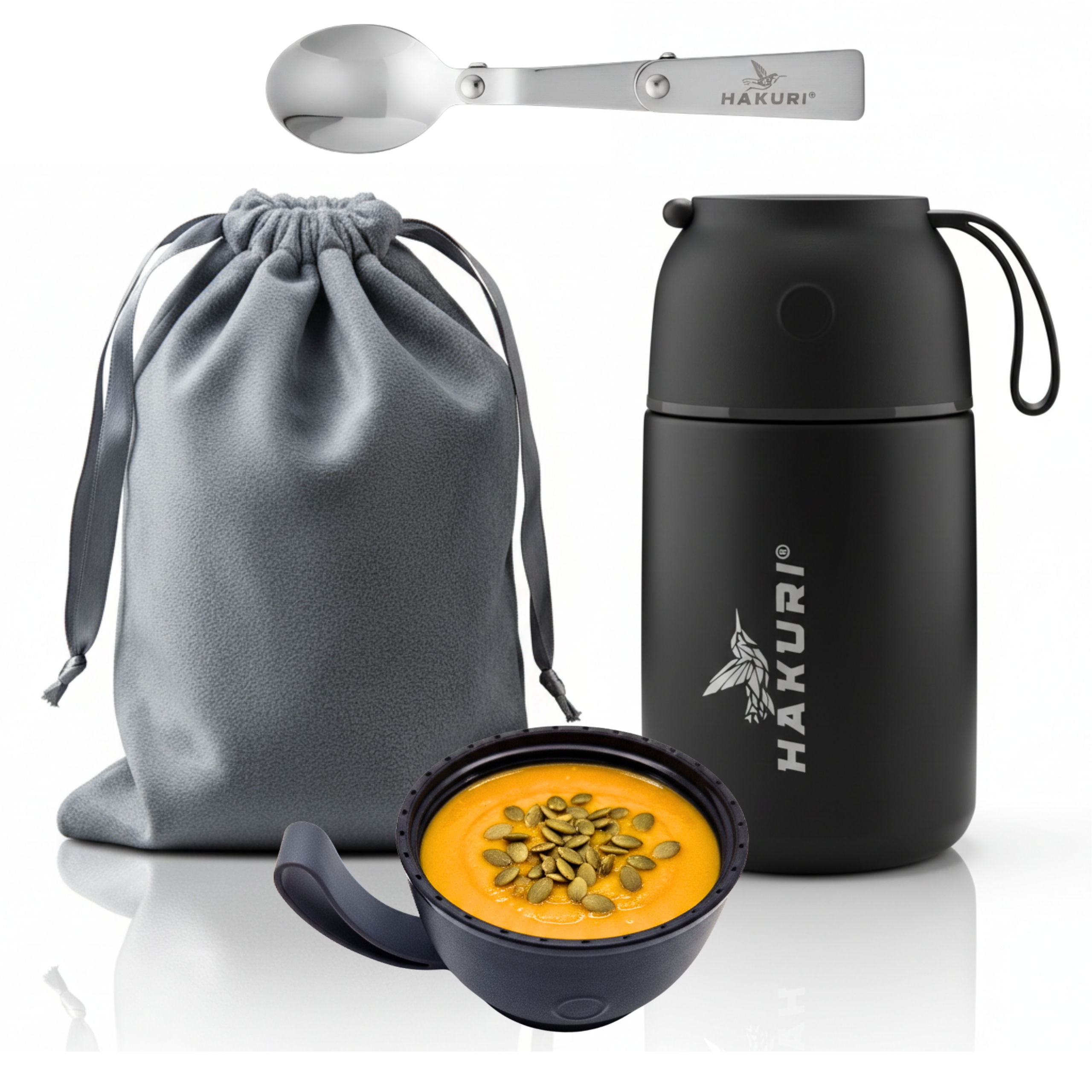 Obědová termoska Premium termoska na polévku turistická termoska Outdoor 2v1