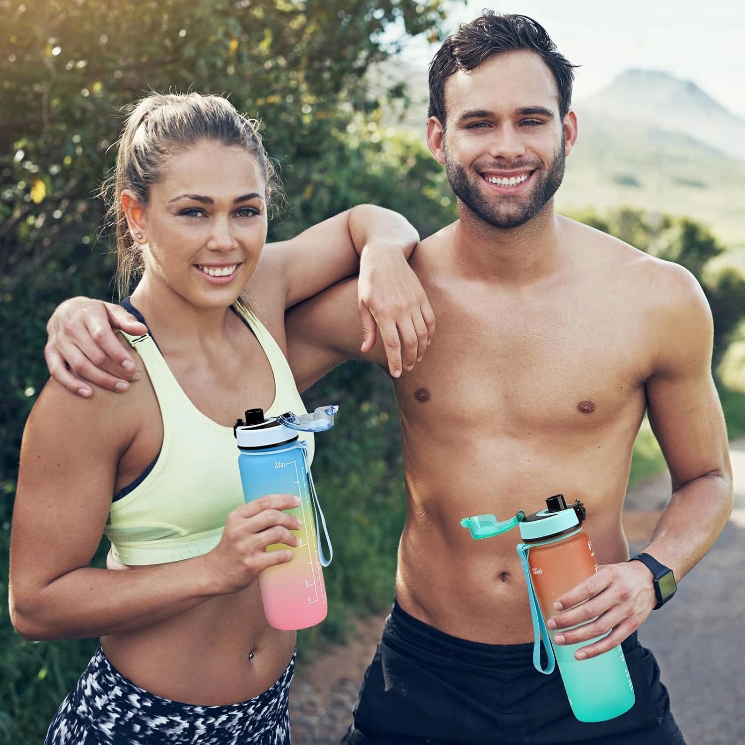 BUTELKA SPORTOWA FITNESS BUTELKA Z FILTREM MARKER CZASU NIE ZAWIERA BPA Pojemność 1000 ml