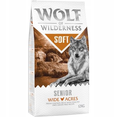 Wolf of Wilderness Senior „Soft – Wide Acres“, kuře 12 kg