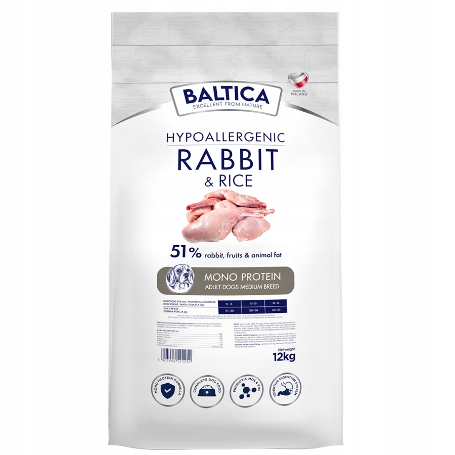 Baltica Nutraceutic Hypoallergenic Rabbit and Rice M 12kg