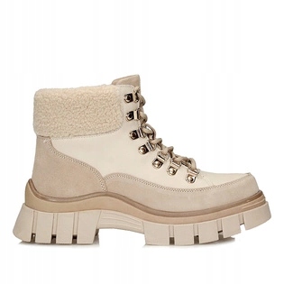 Kožené pohodlné béžové Kotníkové Boty Trapery Filippo DBT6471/24 Be