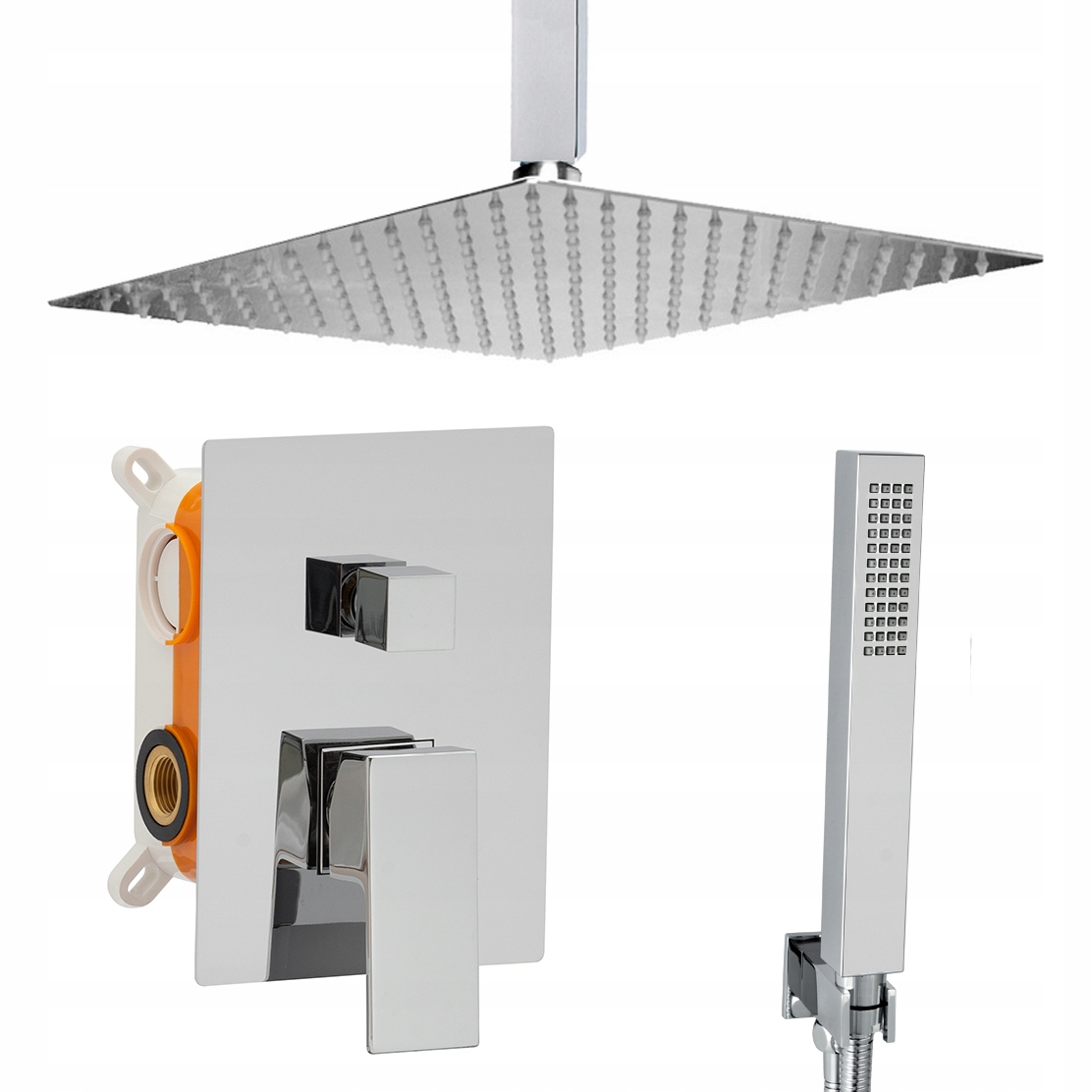 Podomietkový Stropný Sprchový Set S Dažďovou Sprchou 25 CM, Rameno 35 CM