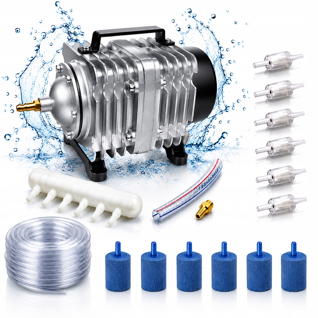 Vzduchová Pumpa Do Jezírka Provzdušňovač 25W 2700l/h Set 22v1